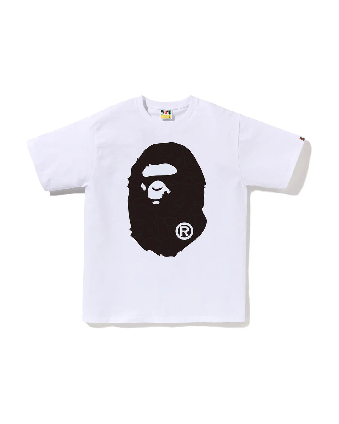 BAPE LINE CAMO BIG APE HEAD TEE M WHITE