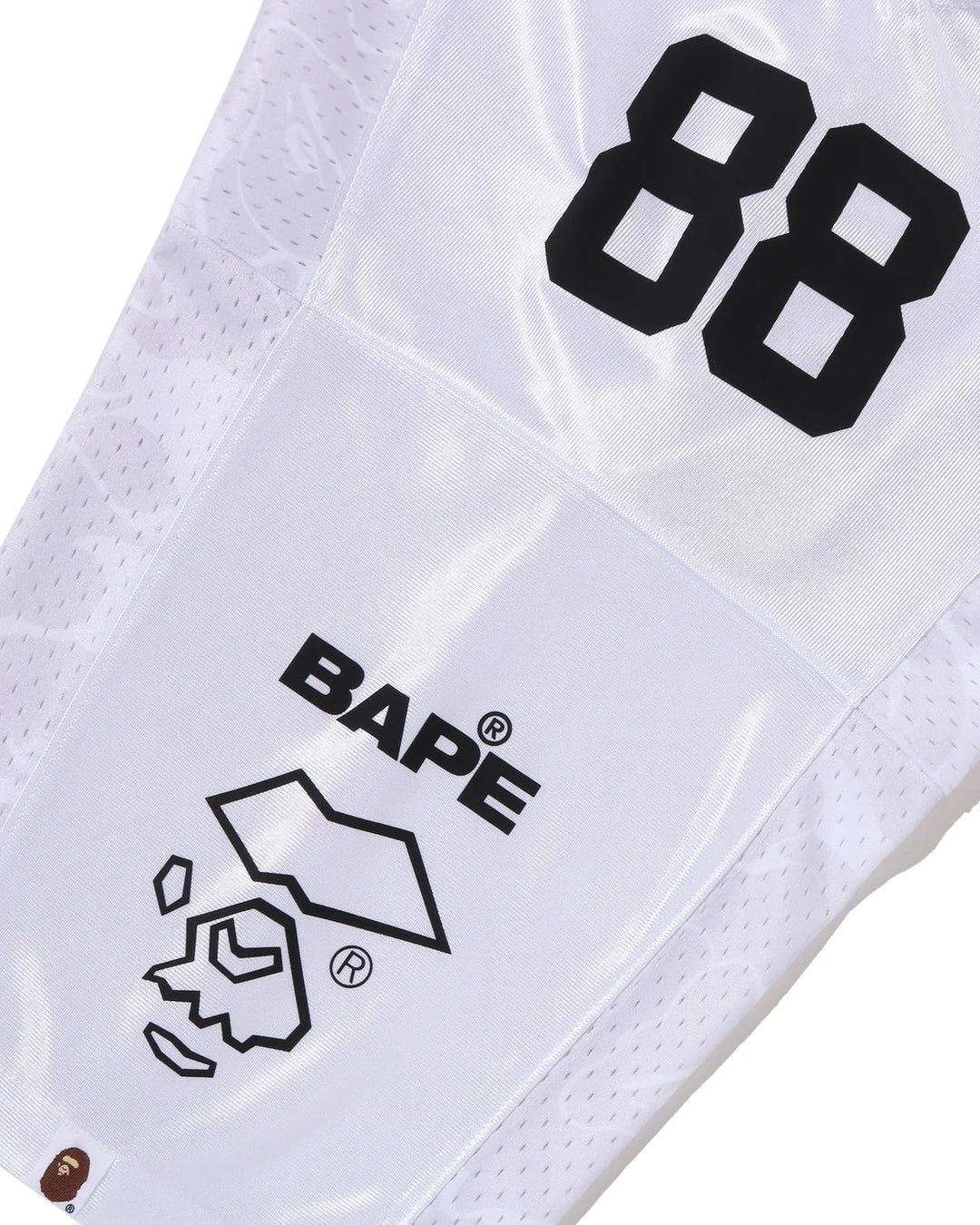 BAPE SOLID CAMO MULTI LOGO RELAXED FIT FOOTBALL JERSEY TEE M WHITE