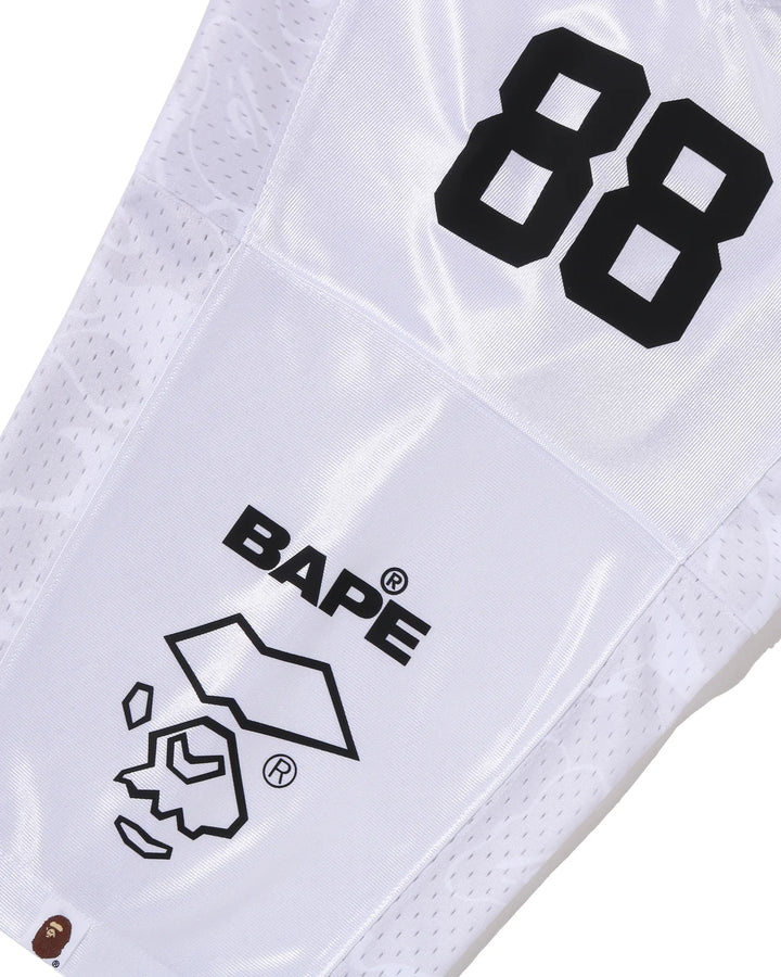 BAPE SOLID CAMO MULTI LOGO RELAXED FIT FOOTBALL JERSEY TEE M WHITE