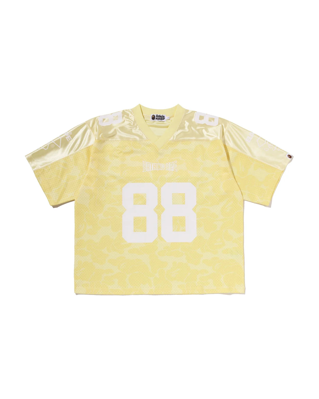 BAPE SOLID CAMO MULTI LOGO RELAXED FIT FOOTBALL JERSEY TEE M YELLOW