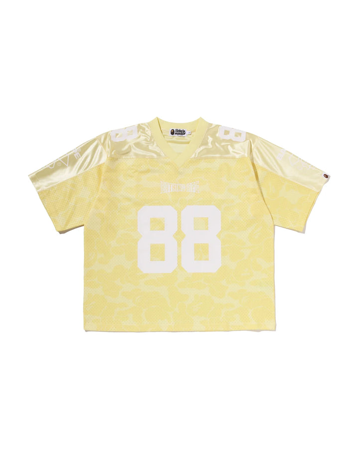BAPE SOLID CAMO MULTI LOGO RELAXED FIT FOOTBALL JERSEY TEE M YELLOW