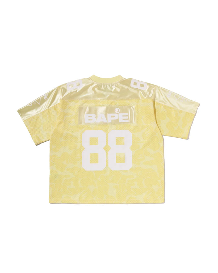 BAPE SOLID CAMO MULTI LOGO RELAXED FIT FOOTBALL JERSEY TEE M YELLOW