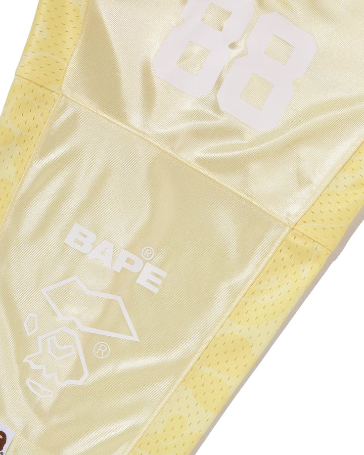 BAPE SOLID CAMO MULTI LOGO RELAXED FIT FOOTBALL JERSEY TEE M YELLOW