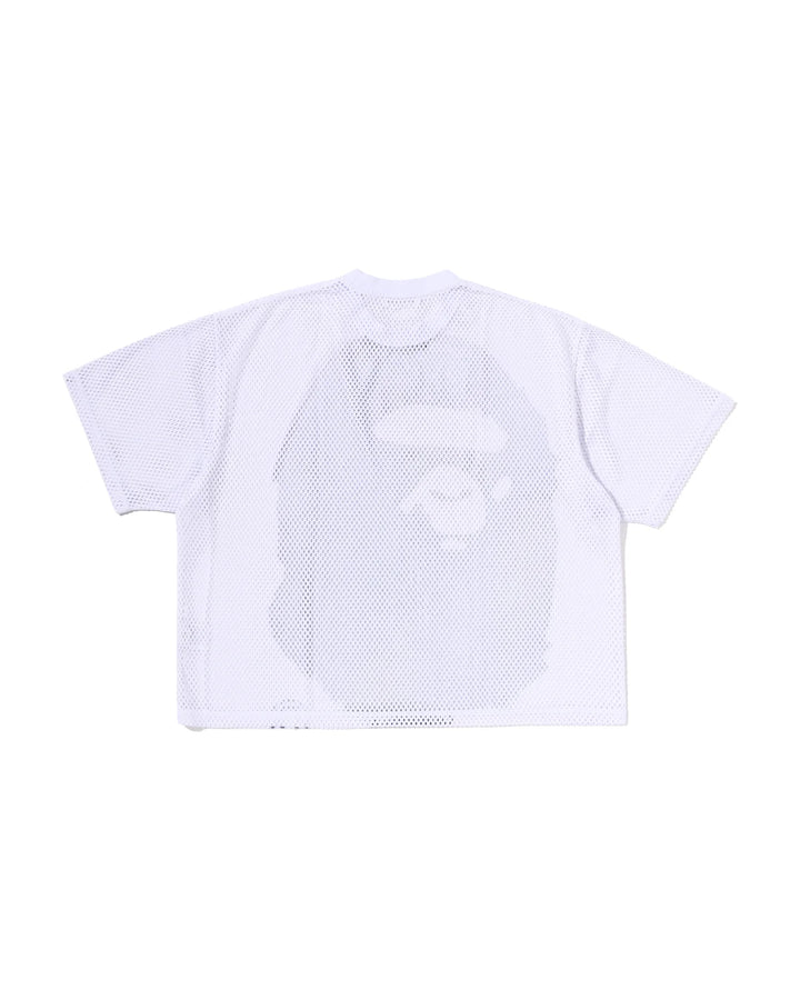 BAPE WATER PRINT APE HEAD MESH RELAXED FIT TEE M WHITE