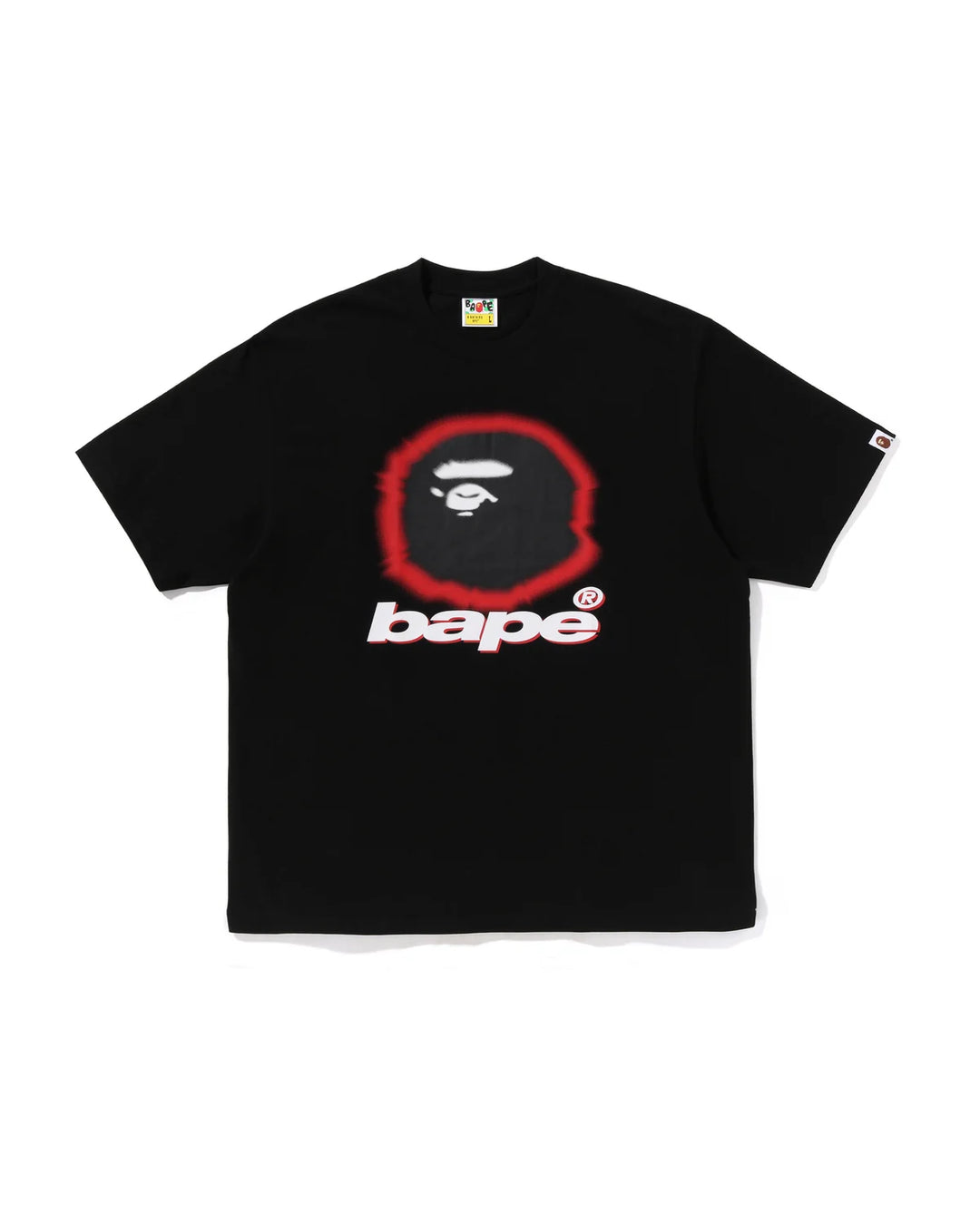 BAPE SPRAY APE HEAD RELAXED FIT TEE M BLACK
