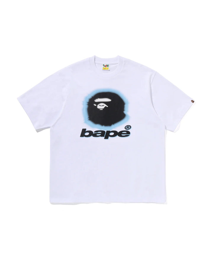 BAPE SPRAY APE HEAD RELAXED FIT TEE M WHITE