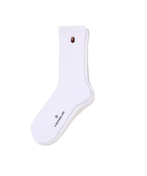 BAPE APE HEAD ONE POINT SOCKS M WHITE