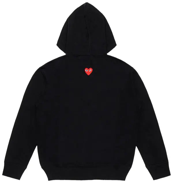 COMME DES GARCONS PLAY Back Emblem Hooded Zip Up - Black - AX-T342 COMME DES GARCONS PLAY Back Emblem Hooded Zip Up - Black - AX-T342