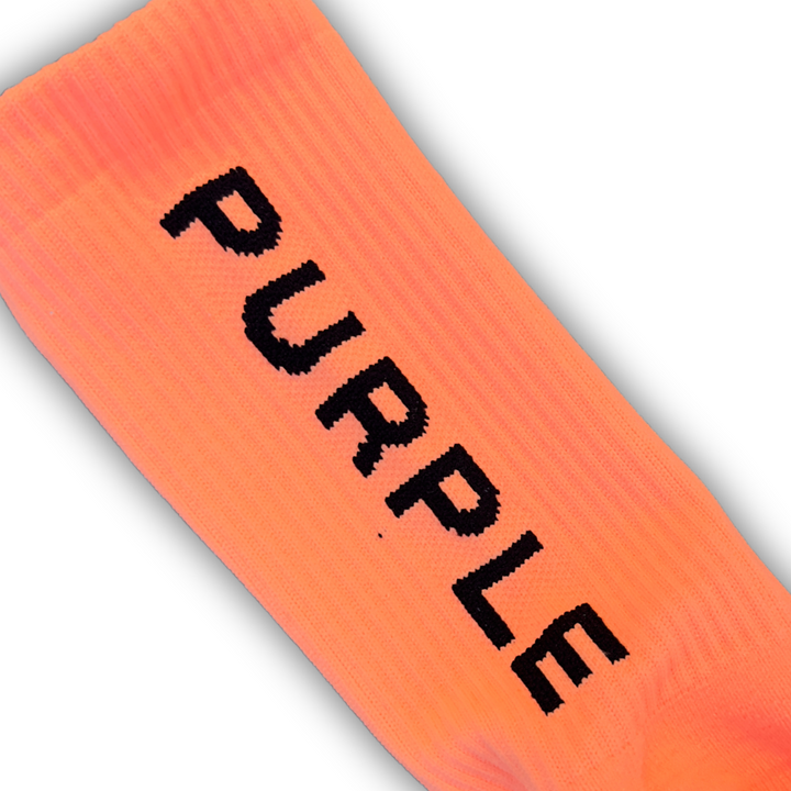 Purple Brand P910 Orange SPOR123 Single Pair Logo Crew Sock - Orange