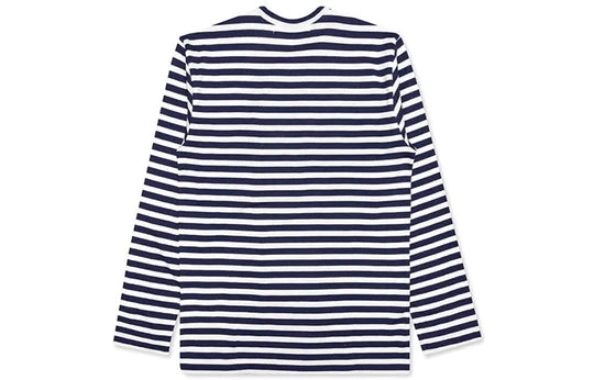 COMME DES GARCONS PLAY Green Printing Stripe Long Sleeves - Blue/White - AZ-T052-051-1