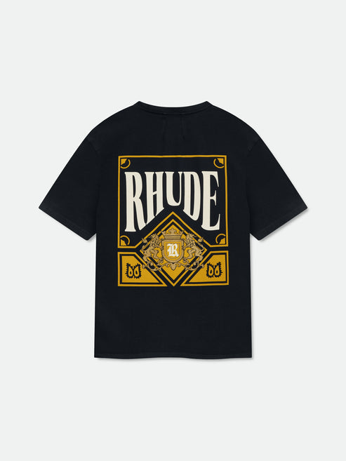 Rhude Playing Card Tee - Vintage Black / Yellow 6185