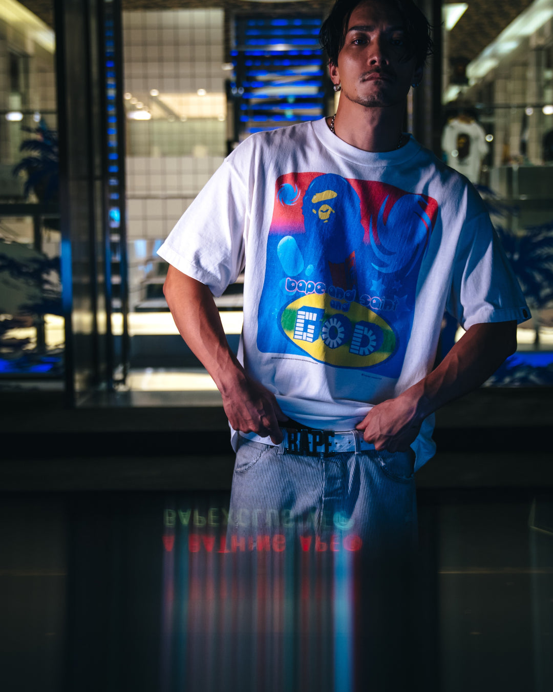 Saint Micheal  X Bape God SS Tee - White