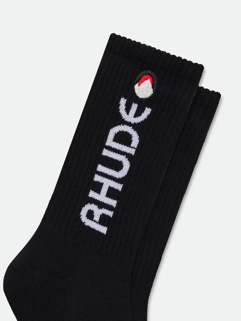 Rhude Moonlight Footy Sock - Black / White / Red 3172