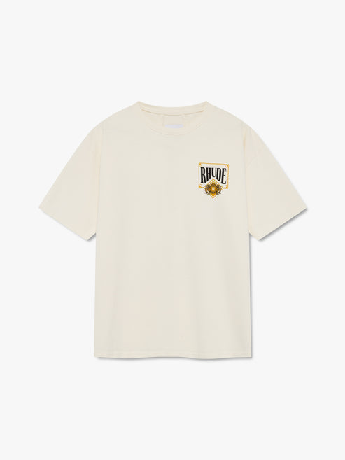 Rhude Playing Card Tee - Vintage White / Yellow 6186