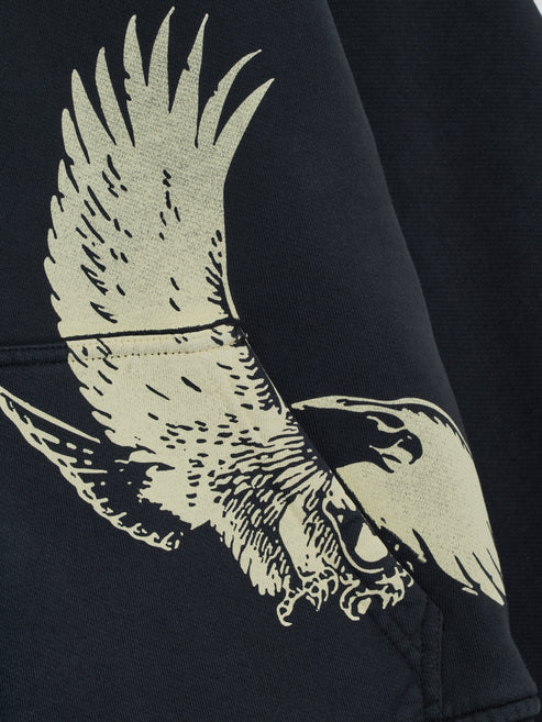 Rhude Eagle Pass Zip-up Hoodie - Vintage Black/ White 3167