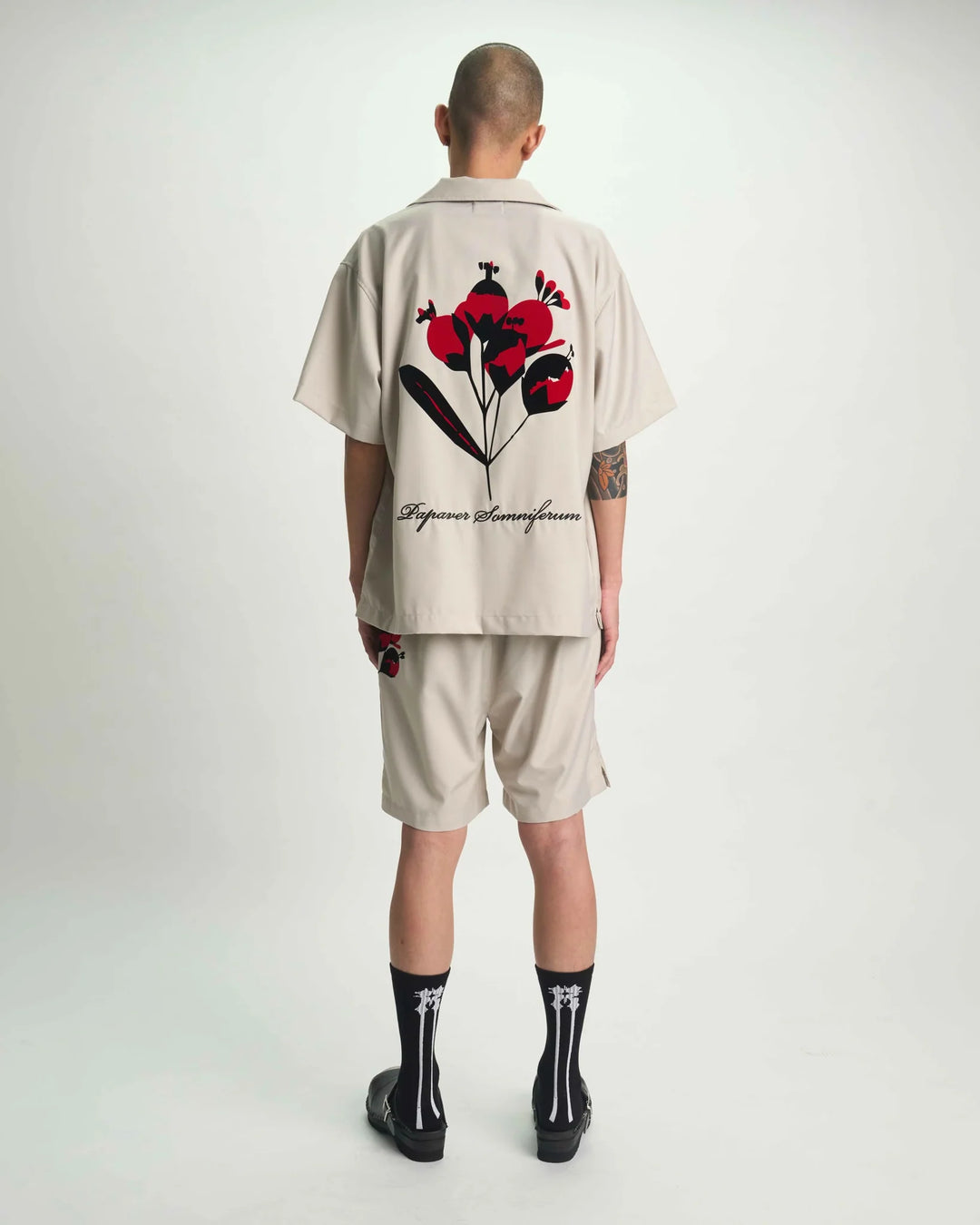 RTA Clyde Elasticated Short - Beige Poppy