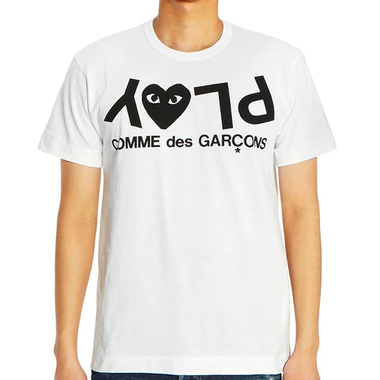 COMME DES GARCONS PLAY Inverted Text T-Shirt - White - AZ-T068-051-1