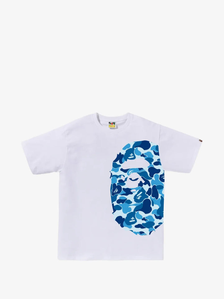 BAPE ABC CAMO SIDE BIG APE HEAD TEE M WHITE X BLUE