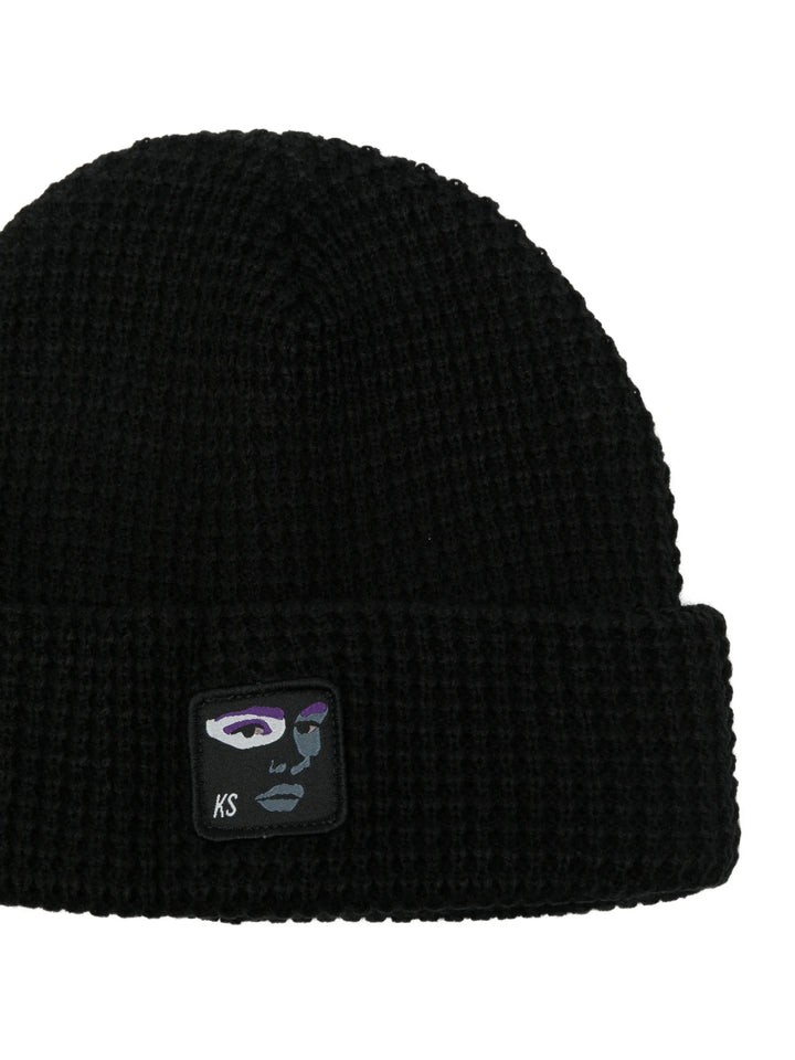 KIDSUPER FACE LOGO BEANIE Black