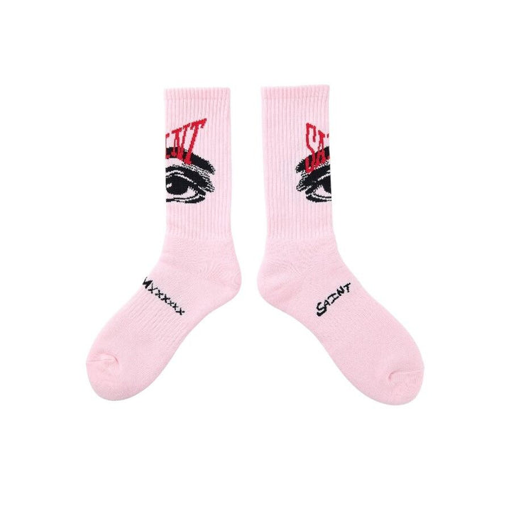 Saint Micheal Eye Socks - Pink