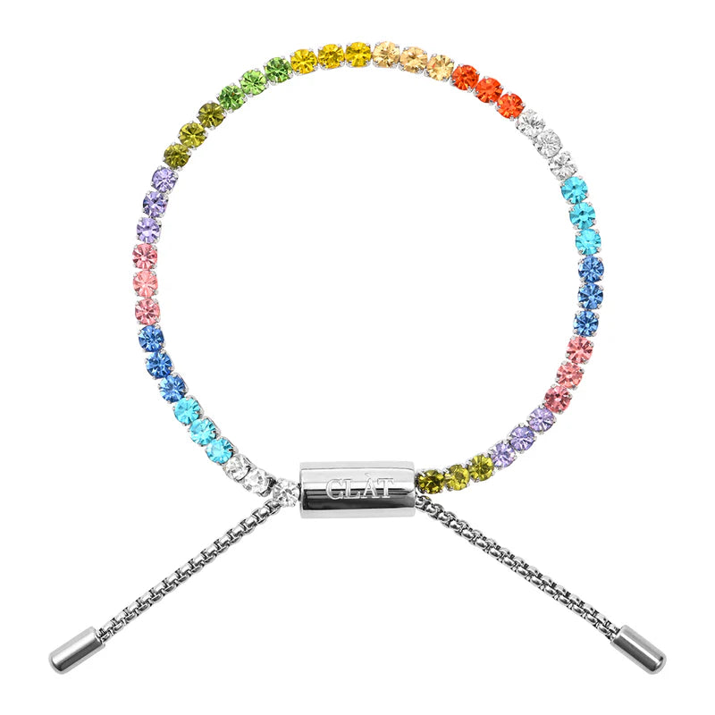CLÀT Multi-Color Tennis Bracelet - Silver