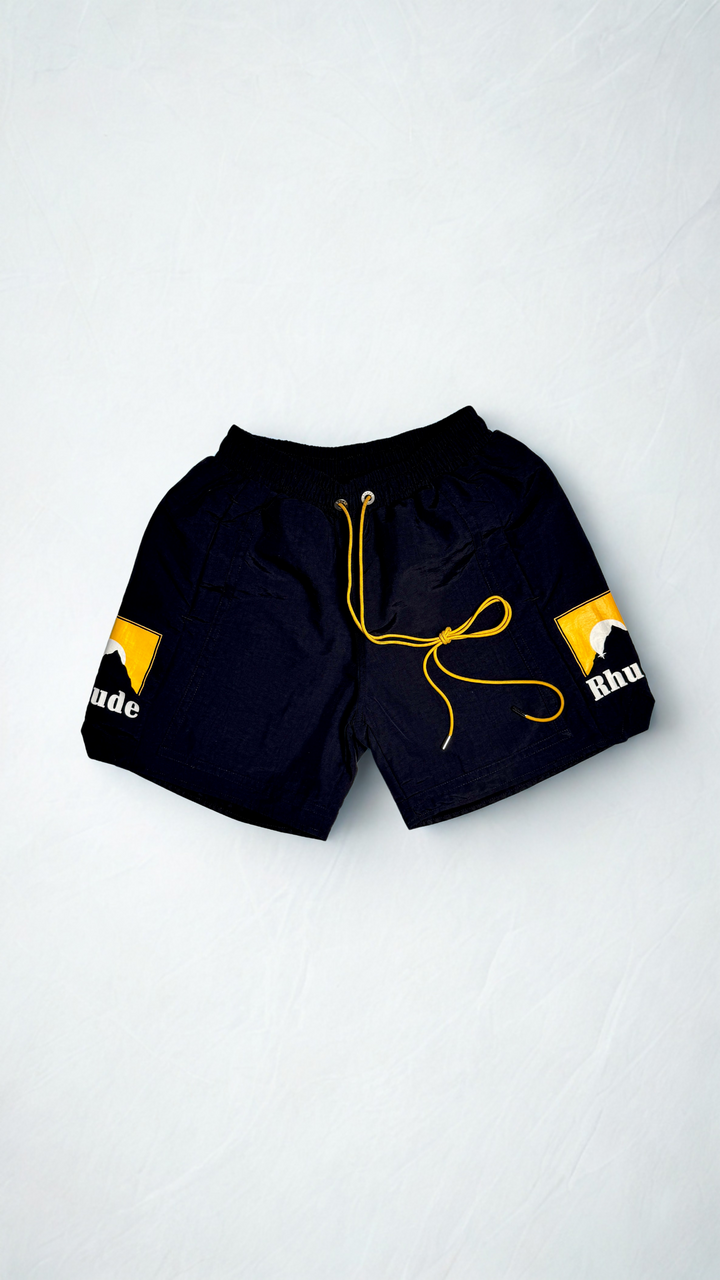 Rhude Moonlight Logo Short - Black/Yellow/White