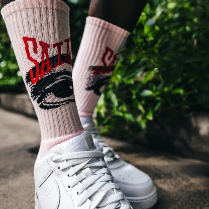 Saint Micheal Eye Socks - Pink