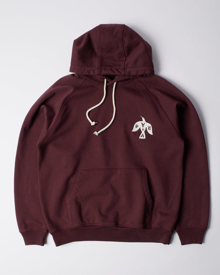 By Parra Crow Logo Hooded Sweatshirt - Dark Burgundy