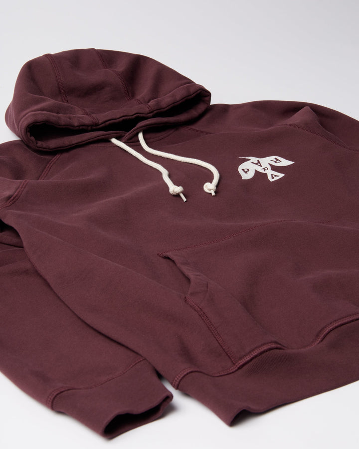 By Parra Crow Logo Hooded Sweatshirt - Dark Burgundy