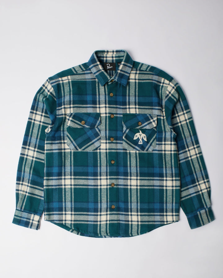 By Parra Crow Flanel Shirt - Pine Green