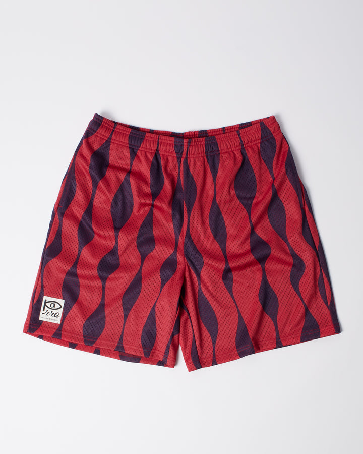 By Parra - Waved Mesh Shorts - Red
