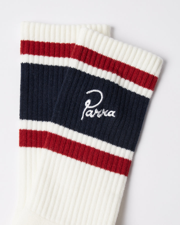 By Parra - Signature Striped Crew Socks - White