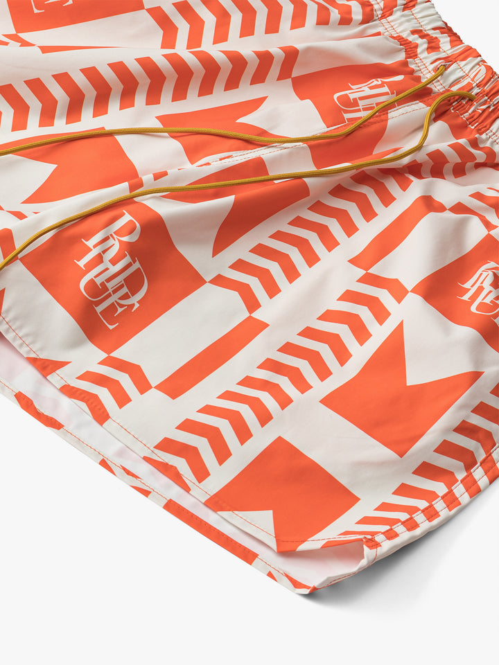 Rhude Grasse Swim Trunks - Orange/Off White