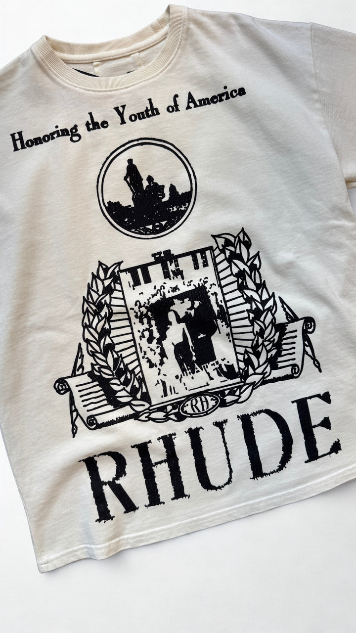 Rhude Youth Of America Tee - Vintage White/ Black