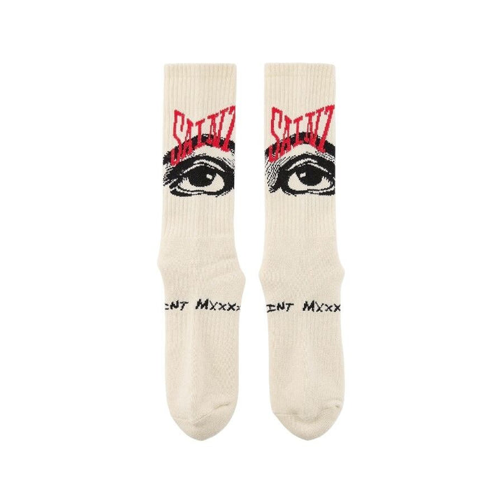Saint Micheal Eye Socks - Ecru