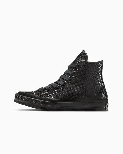 Converse Chuck 70 Woven Leather High Sneakers - Black/Black/Black - A14450c