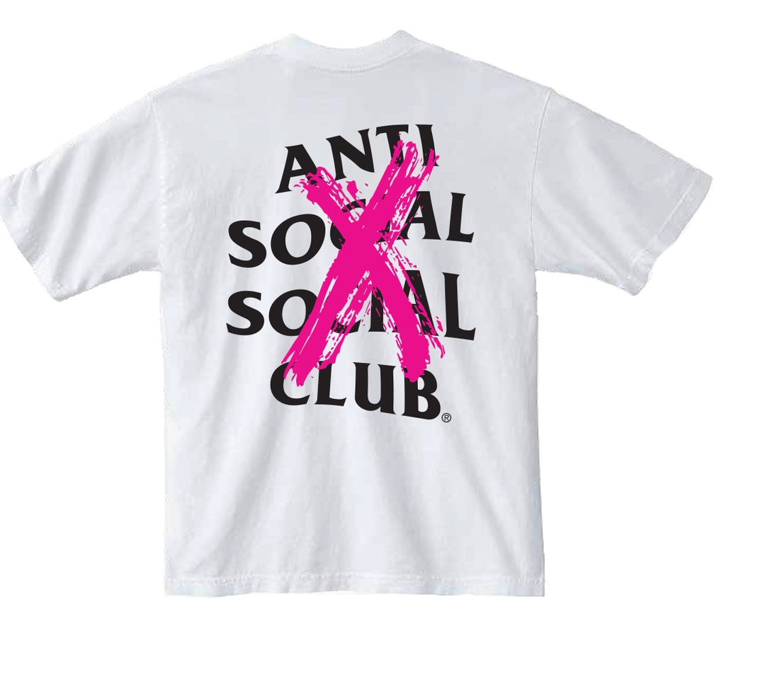 Anti Social Social Club Tonkatsu: Cancelled Hand Painted Tee - White