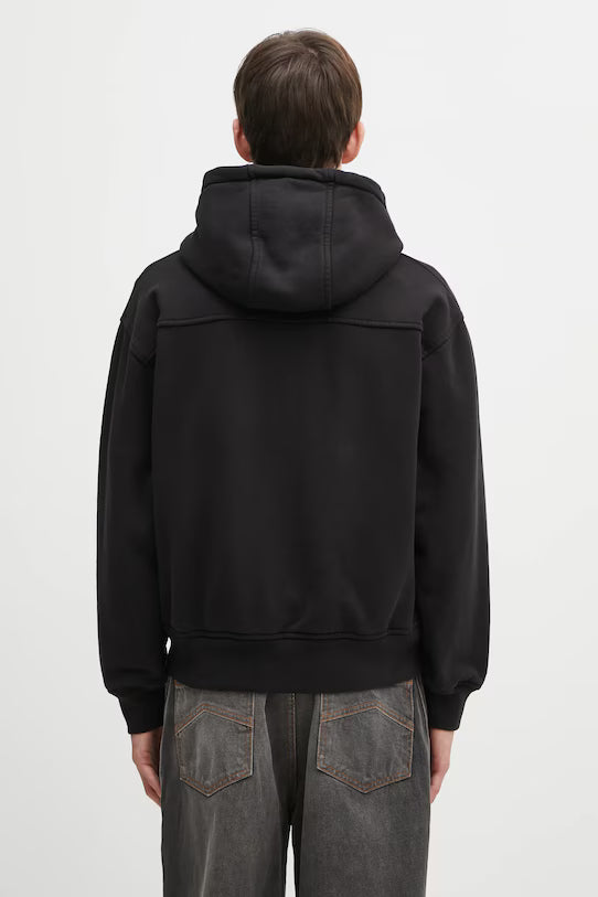 Rhude Classique Zip Up Hoodie - Black/ White