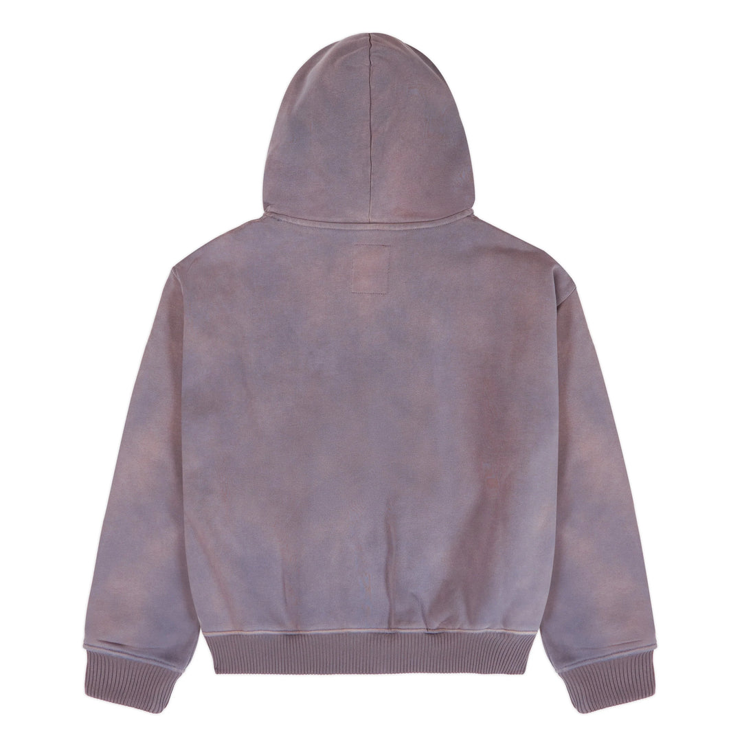 KidSuper Studios Patchwork Face Heavyweight Zip Up Hoodie Plum