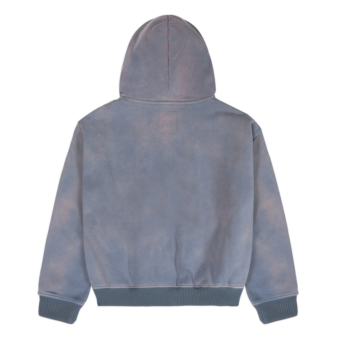 KidSuper Studios Patchwork Face Heavyweight Zip Up Hoodie Slate