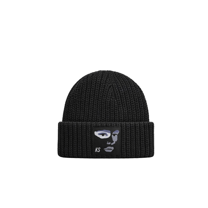 KIDSUPER FACE LOGO BEANIE Black