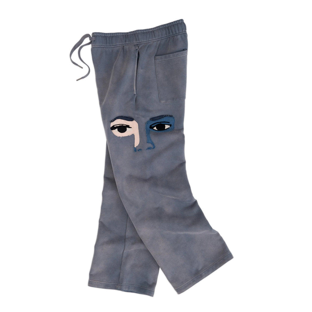 KidSuper Studios Patchwork Face Heavyweight Sweatpants -  Slate