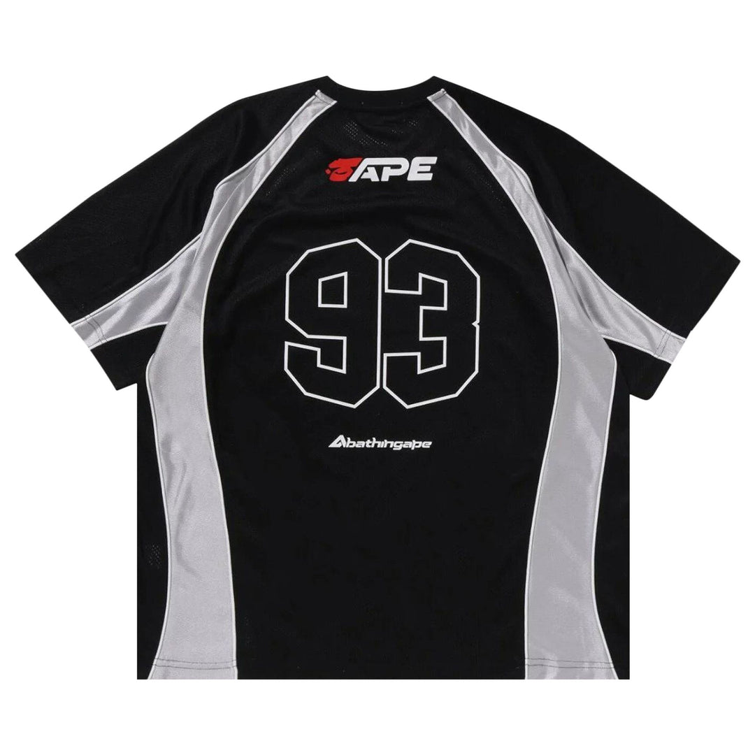 BAPE Solid Camo Jacquard Multilogo Relaxed Fit Football Jersey - Black