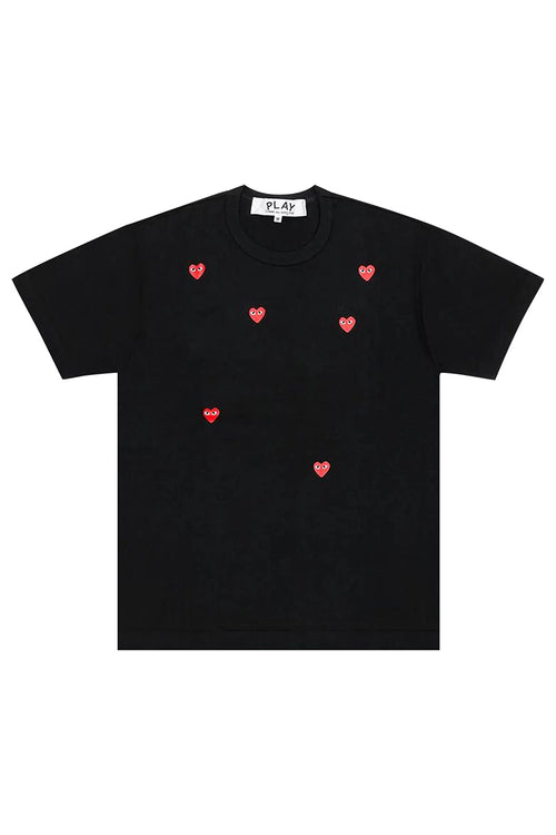 COMME DES GARCONS PLAY Multi Red Heart Tee - Black - AX-T338-051-1
