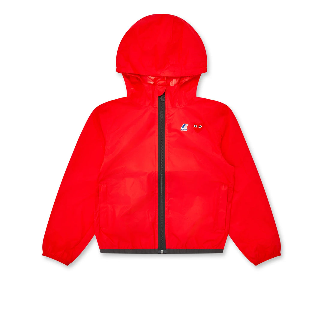 COMME DES GARCONS PLAY For Children Kids K Way Zip Jacket Red AZ J Privei