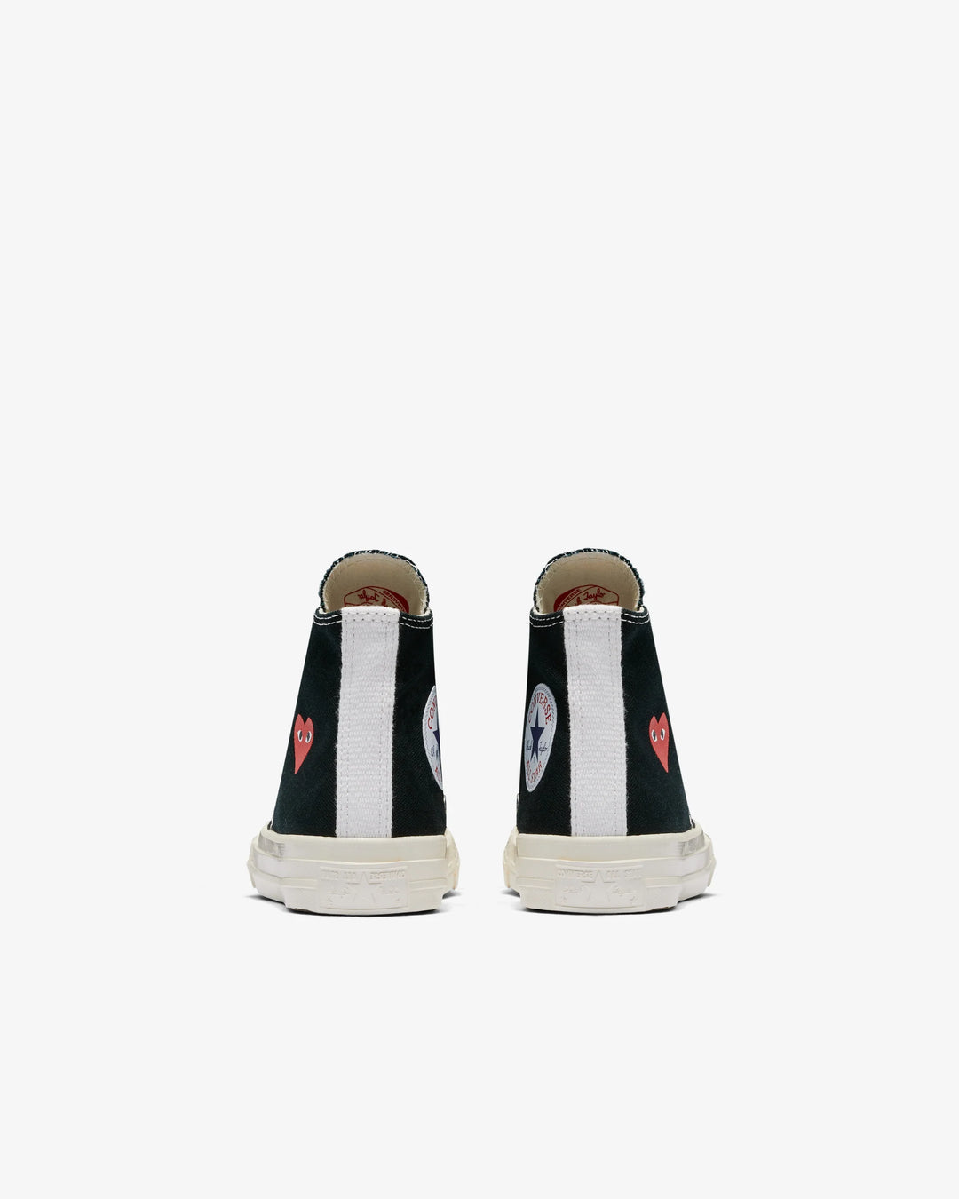 Comme des Garçons PLAY Kids' Small Red Heart Chuck Taylor All Star '70 High Sneakers - Black - AZ-K502-001-1