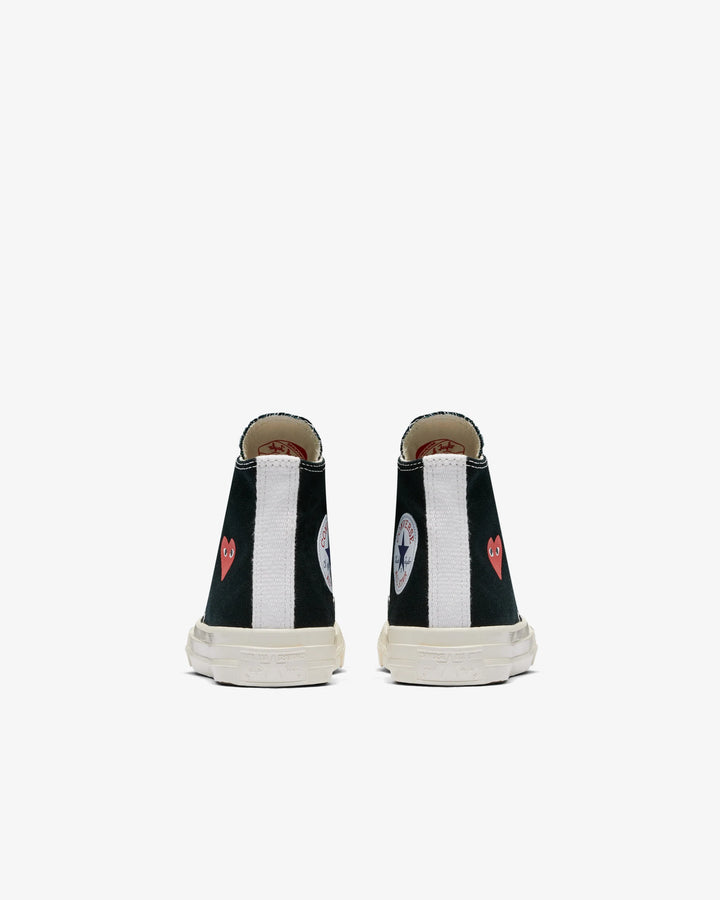 Comme des Garçons PLAY Kids' Small Red Heart Chuck Taylor All Star '70 High Sneakers - Black - AZ-K502-001-1