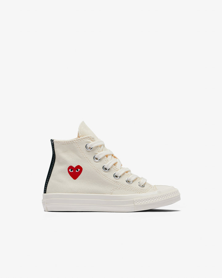 Comme des Garçons PLAY Kids' Small Red Heart Chuck Taylor All Star '70 High Sneakers - White - AZ-K502-001-2