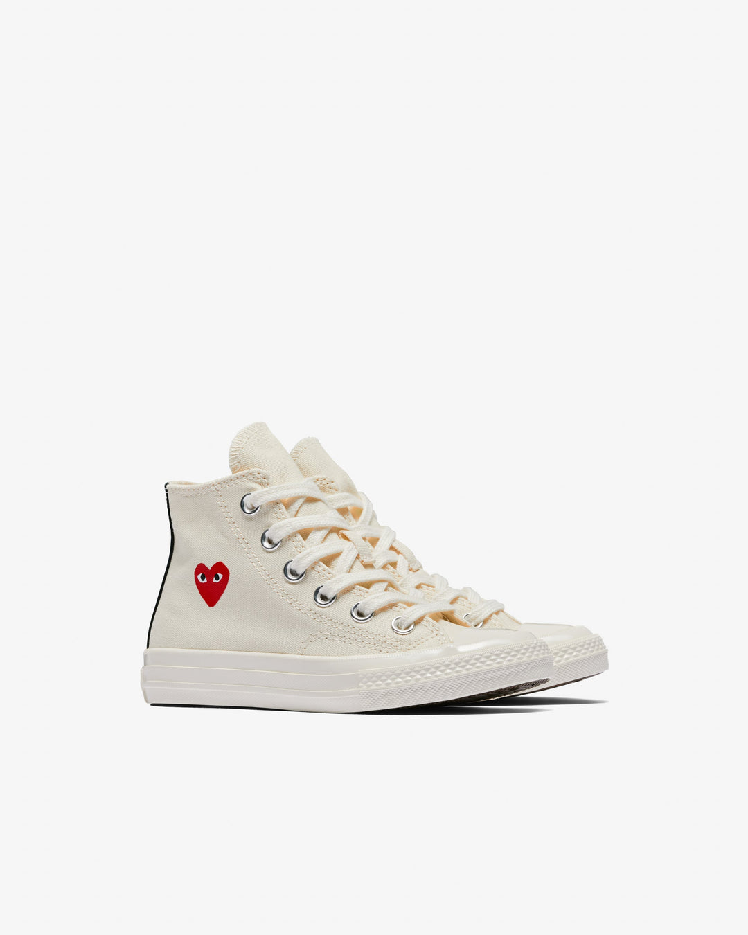 Comme des Garçons PLAY Kids' Small Red Heart Chuck Taylor All Star '70 High Sneakers - White - AZ-K502-001-2