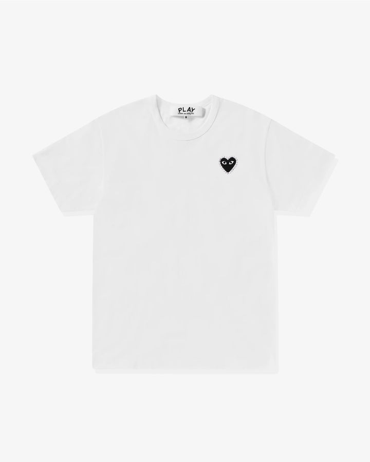COMME DES GARCONS PLAY Rhinestone Heart T-Shirt - White/Black - AX-T801-051-1